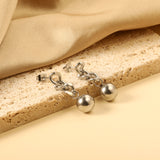 Spring 2024 7*19.5mm with chain with steel beads 10mm earrings