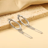 Spring 2024 13*25.5mm Oval Hoops with Matching Chain 39mm Stud Earrings