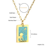 Spring 2024 Rectangle Lion Lake Blue Pattern Pendant 16*22mm Necklace 45+5cm