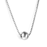 Steel Bead Pendant 12mm Necklace 45+5cm