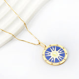 Spring 2024 Round Radiance Mixed Color Pattern Pendant 25mm Necklace 45cm