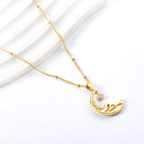 2024 Spring Moon Accessories 17.7*20mm with pendant diamond 3mm necklace 45+5cm