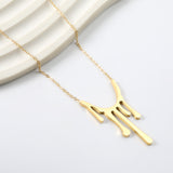 Drop Wax Pendant 23*38.8mm Necklace 45+5cm