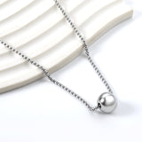 Steel Bead Pendant 12mm Necklace 45+5cm