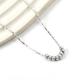 8 steel beads pendant 2.88*4mm necklace 45+5cm