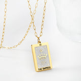 Spring 2024 Rectangle Crown White Pattern Pendant 16*22mm Necklace 45+5cm