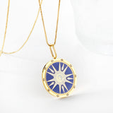 Spring 2024 Round Radiance Mixed Color Pattern Pendant 25mm Necklace 45cm