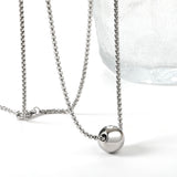 Steel Bead Pendant 12mm Necklace 45+5cm