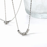 8 steel beads pendant 2.88*4mm necklace 45+5cm