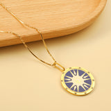 Spring 2024 Round Radiance Mixed Color Pattern Pendant 25mm Necklace 45cm