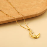 2024 Spring Moon Accessories 17.7*20mm with pendant diamond 3mm necklace 45+5cm