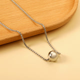 Steel Bead Pendant 12mm Necklace 45+5cm