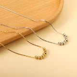 8 steel beads pendant 2.88*4mm necklace 45+5cm