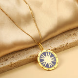 Spring 2024 Round Radiance Mixed Color Pattern Pendant 25mm Necklace 45cm