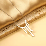 Drop Wax Pendant 23*38.8mm Necklace 45+5cm