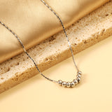 8 steel beads pendant 2.88*4mm necklace 45+5cm