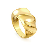 Exaggerated Hammered Oversized Twist Wide 7~9 Yardage Rings