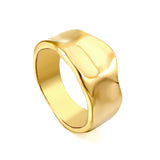 Exaggerated style ring with an oversized curved surface