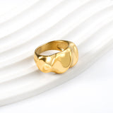 Exaggerated Hammered Oversized Twist Wide 7~9 Yardage Rings