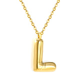 A~Z Bubble Letter Pendant Necklace 45+5cm