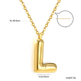 A~Z Bubble Letter Pendant Necklace 45+5cm