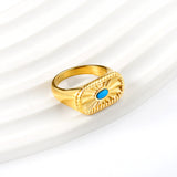 Twisted textured irregular surface set turquoise ring