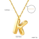 A~Z Bubble Letter Pendant Necklace 45+5cm