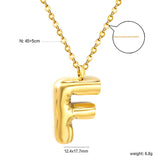 A~Z Bubble Letter Pendant Necklace 45+5cm