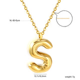 A~Z Bubble Letter Pendant Necklace 45+5cm