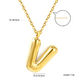 A~Z Bubble Letter Pendant Necklace 45+5cm