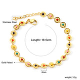 Color Oil Round Sign Bracelet 18+3cm