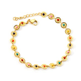 Color Oil Round Sign Bracelet 18+3cm