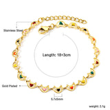 Color Oil Moon with Heart Bracelet 18+3cm