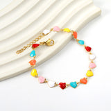 Colorful Oil Heart Bracelet 18+3cm