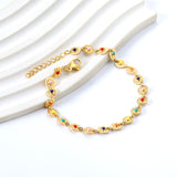 Color Oil Round Sign Bracelet 18+3cm