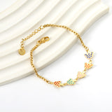 5 Drip Oil Mixed Color Mushroom Bracelet 17+3cm