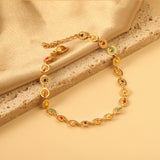 Color Oil Round Sign Bracelet 18+3cm