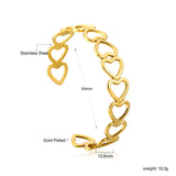 Bracelet with multiple openings in the shape of hollowed-out hearts linked together.