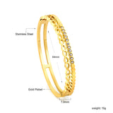 Gold-colored double stranded bracelet with diamonds