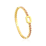 Pink Diamonds & Rectangular Wisps Bracelet