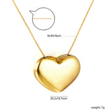 25*19.5mm Heart Hollow Pendant Necklace 44+5cm