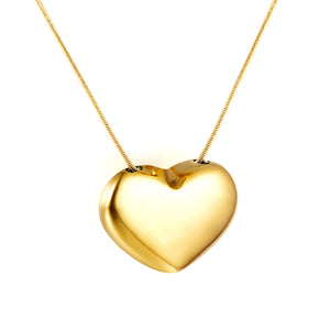 25*19.5mm Heart Hollow Pendant Necklace 44+5cm