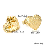 Heart with Dots Faceted Earrings 14*11.2mm