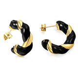 C Shape Twist Drip Earrings 6.4*23mm