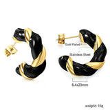 C Shape Twist Drip Earrings 6.4*23mm