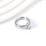 Square solitaire ring with white diamonds