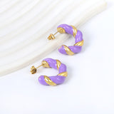 C Shape Twist Drip Earrings 6.4*23mm