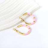 C-Stripe White&Purple&Sky Blue&Pink&Mixed Color Drop Earrings 3*30mm Gold Color