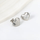 Heart with Dots Faceted Earrings 14*11.2mm