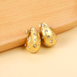 Teardrop Hollow with White Diamonds Earrings 16.2*26mm